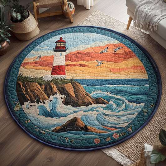 Cliffs And Waves WY2203025CL Quilted Round Mat