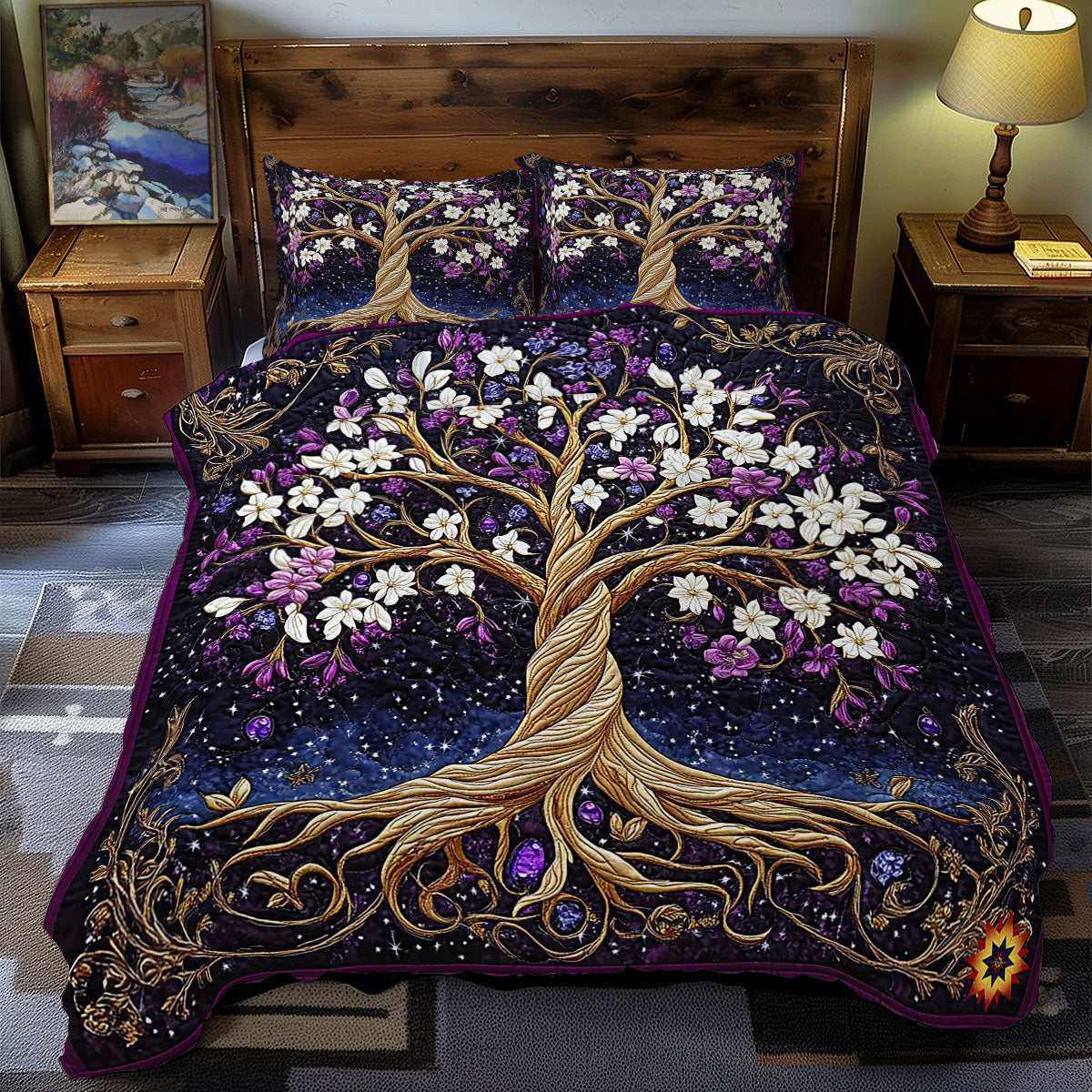 Purple Tree Of Life WY1712050CL Duvet Cover Set