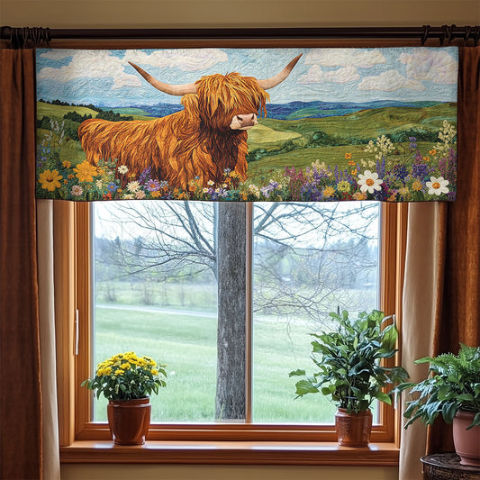 Highland Cow WX2205034CL Quilted Valance