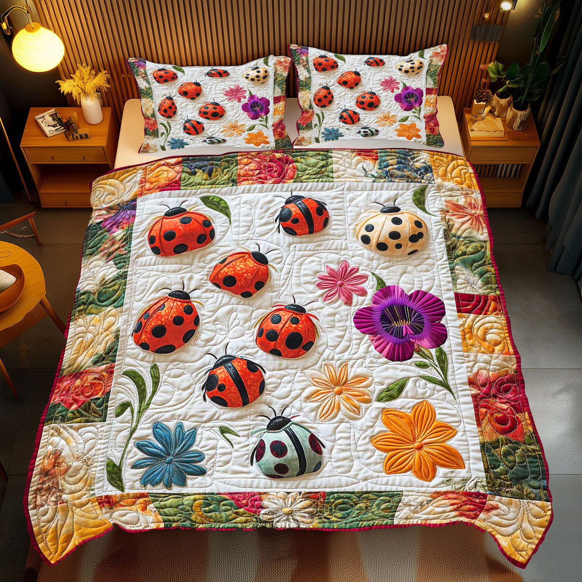 Floral Cute Ladybug WP2412047CL Duvet Cover Set