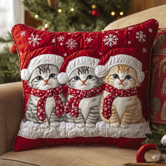 Christmas Kitten CW0110054CL Quilt Pillow Case