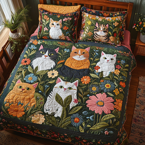 Cat Blossom Patchwork YR0901032CL Duvet Cover Set