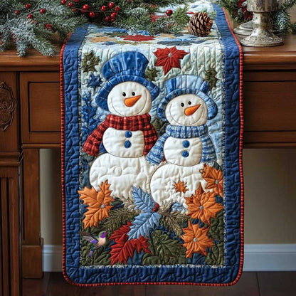 Frosty Wonderland Snowman WN1111018CL Quilted Table Runner