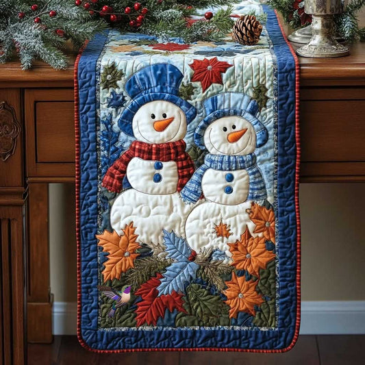 Frosty Wonderland Snowman WN1111018CL Quilted Table Runner