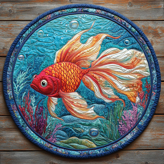 Gold Fish CW2207016CL Quilted Round Mat
