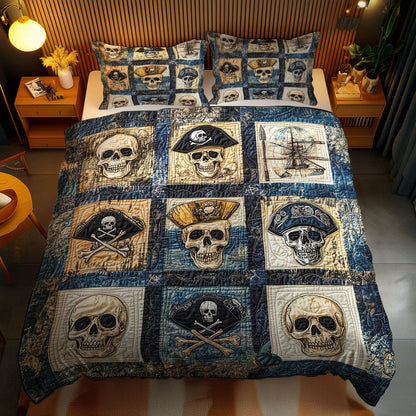 Skull And Crossbones Quilt WN1212072CL Duvet Cover Set