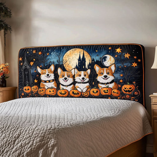 Candlelit Corgi WN1812003CL Quilted Headboard Slipcover