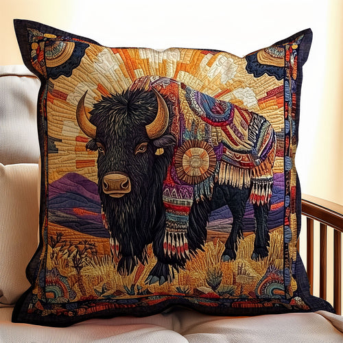 Bison Native American WX2201122CL Quilt Pillow Case