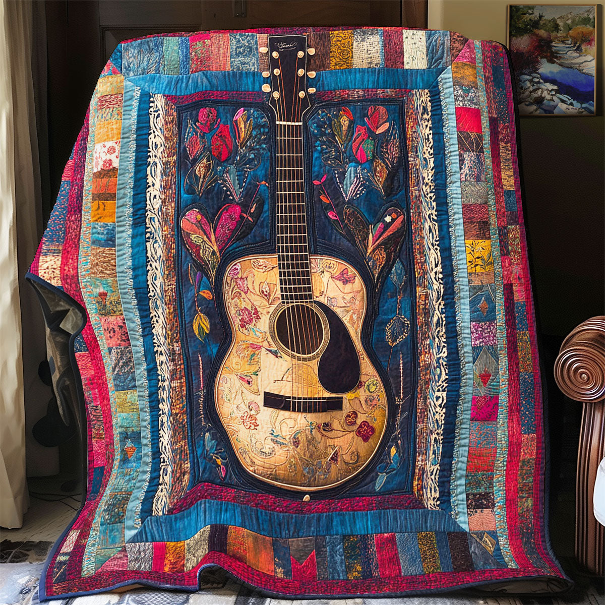 Colorful Heart Guitar WY2102011CL Quilt