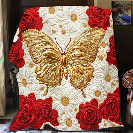 Gold Butterfy Portrait WY0602153CL Quilt