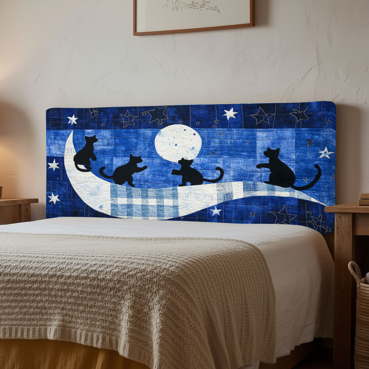 Cat To The Moon WJ1212014CL Quilted Headboard Slipcover