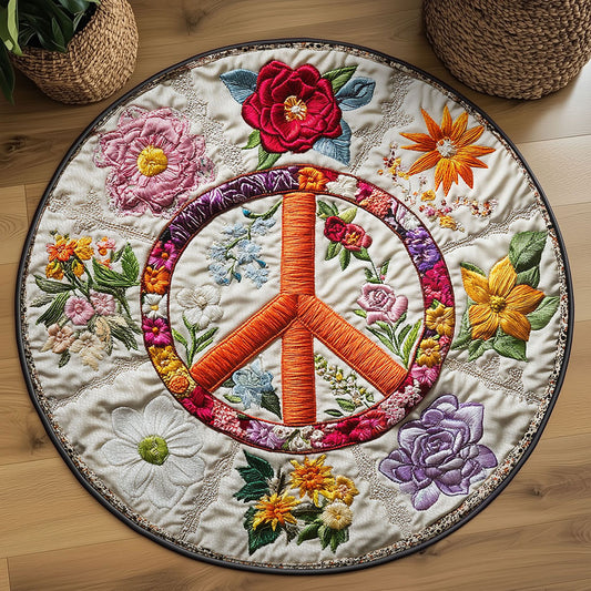 Blooming Peace WN2208009CL Quilted Round Mat