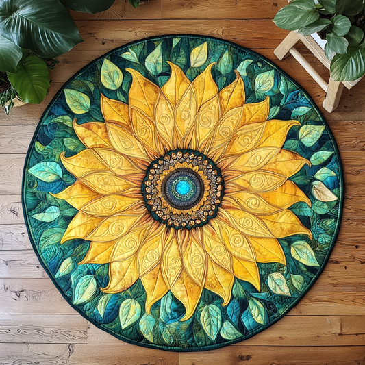 Mandala Sunflower XR1803004CL Quilted Round Mat
