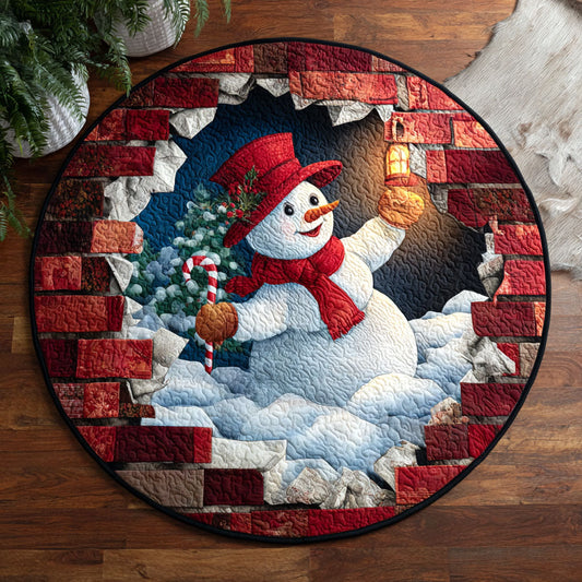 Cozy Glow Snowman WN1111012CL Quilted Round Mat