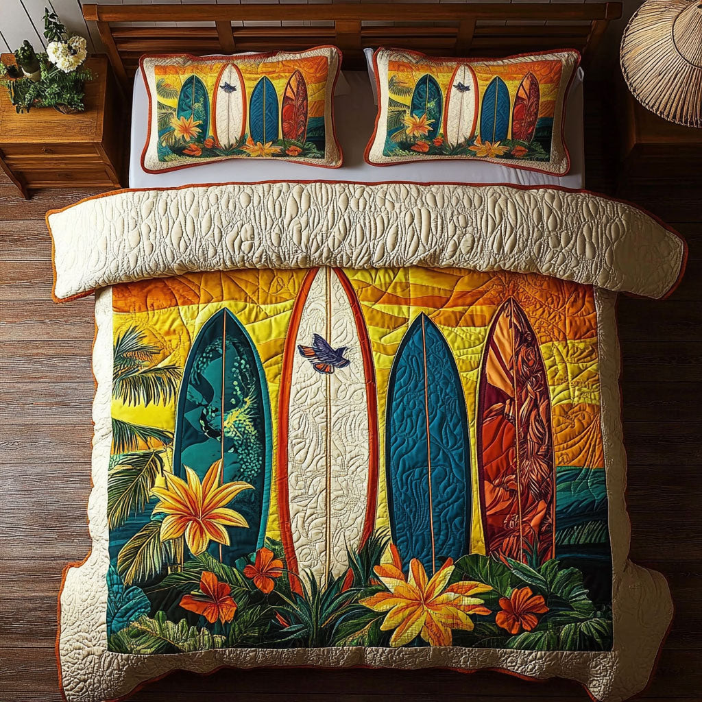 Tropical Sunset Surfboard WY0407048CL Duvet Cover Set