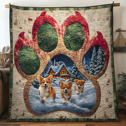 Warm Heart Corgi Paw WN0611110CL Quilt
