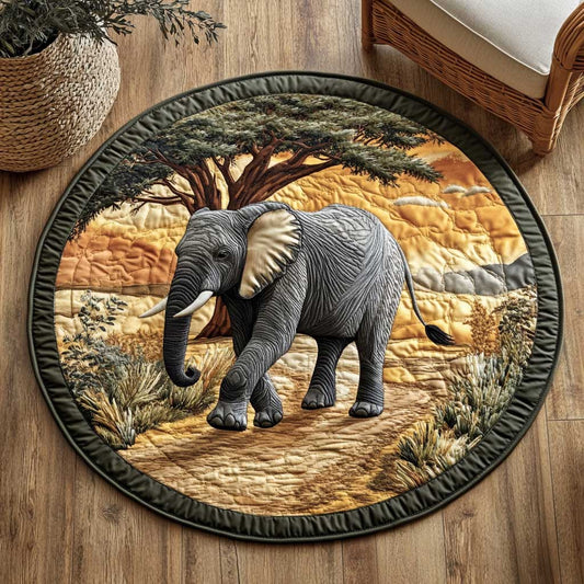 Sunrise Elephant WN1903052CL Quilted Round Mat