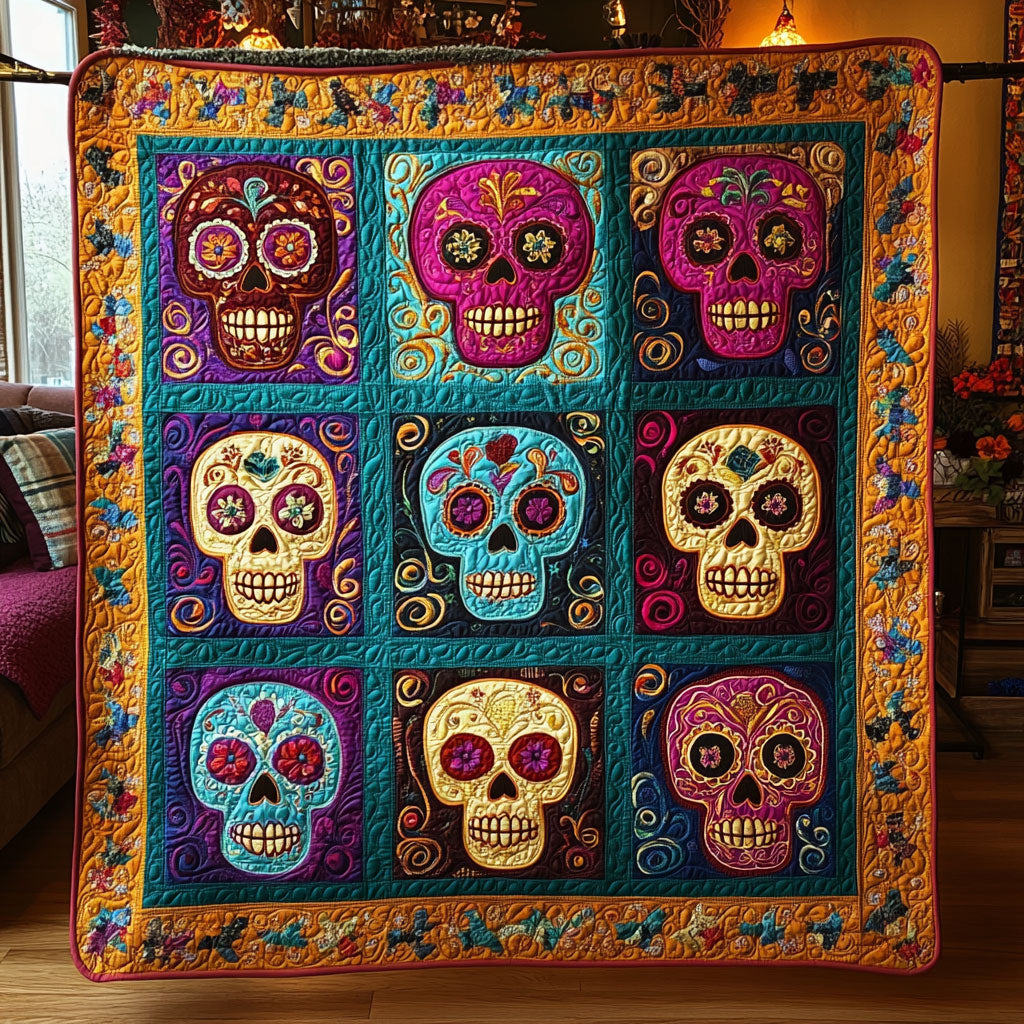 Whimsical Skulls WY1108033CL Quilt
