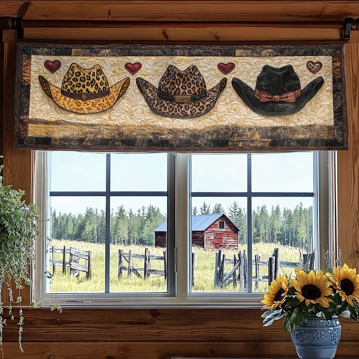 Rustic Cowboy Hat WN1505050CL Quilted Valance