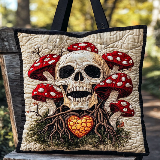 Ethereal Skull WN2810026CL Quilted Tote Bag