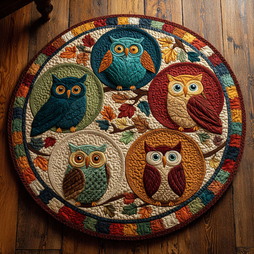 Autumn Nest CW2808001CL Quilted Round Mat