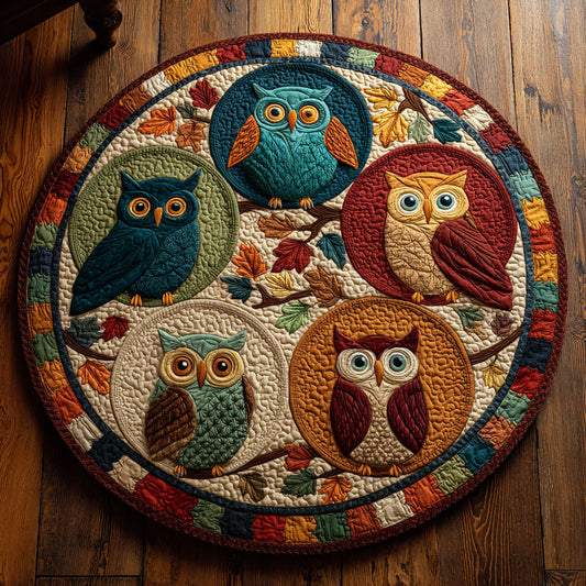 Autumn Nest CW2808001CL Quilted Round Mat