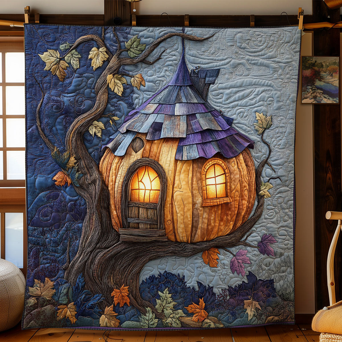 Pumpkin Twinkle Home WN1507085CL Quilt