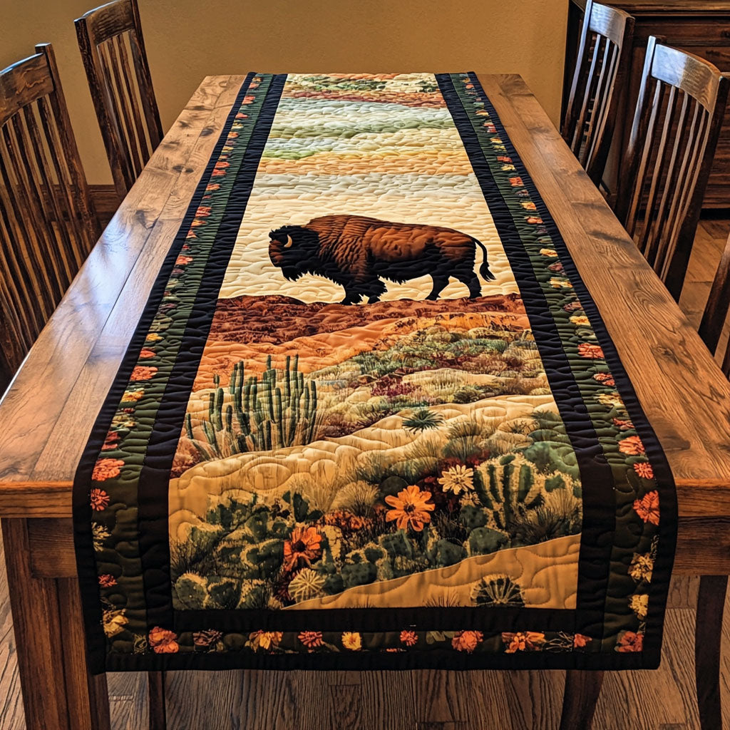 Native Bison WJ0705016CL Quilted Table Runner