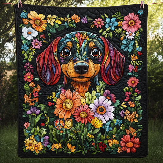 Dachshund Flower WT2310018CL Quilt