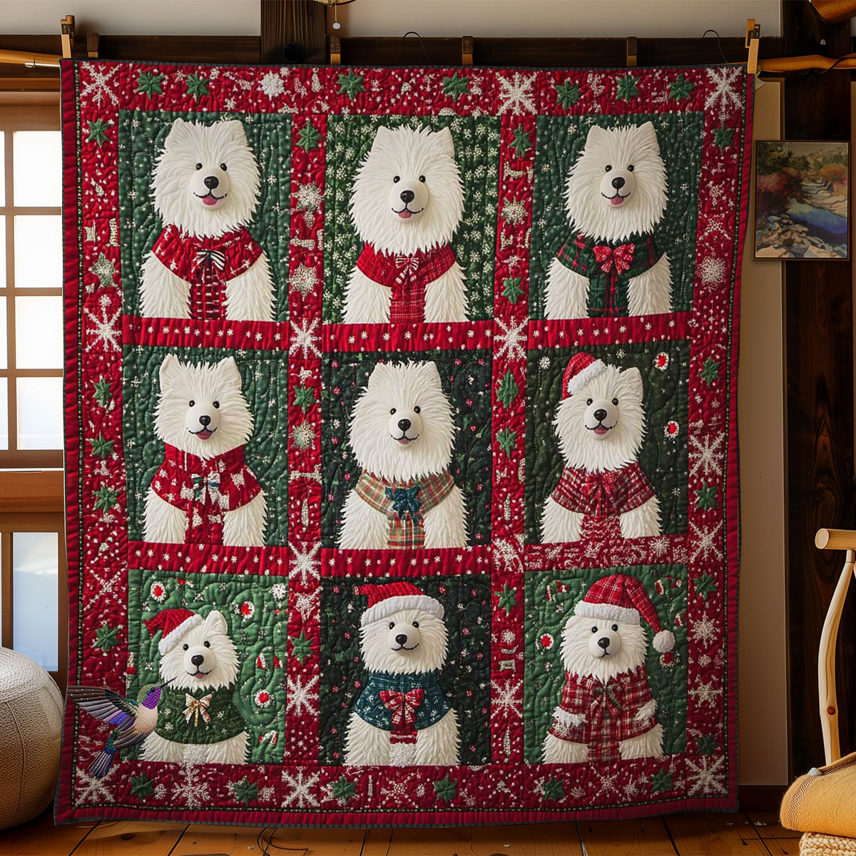 Merry Samoyed WN0512017CL Quilt