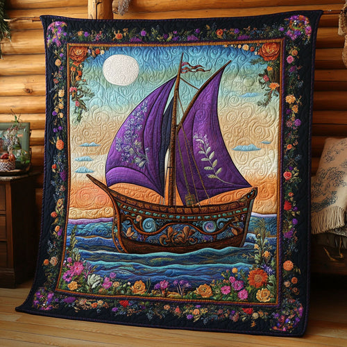 Purple Flower Voyage WY1706038CL Quilt