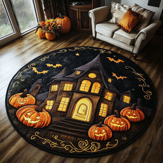 Pumpkin Spirits CW0609007CL Quilted Round Mat