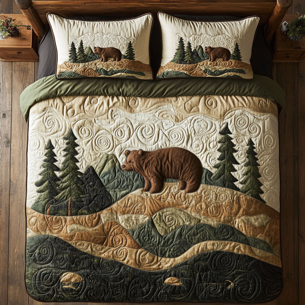 Brown Bear In Forest WY1202004CL Duvet Cover Set
