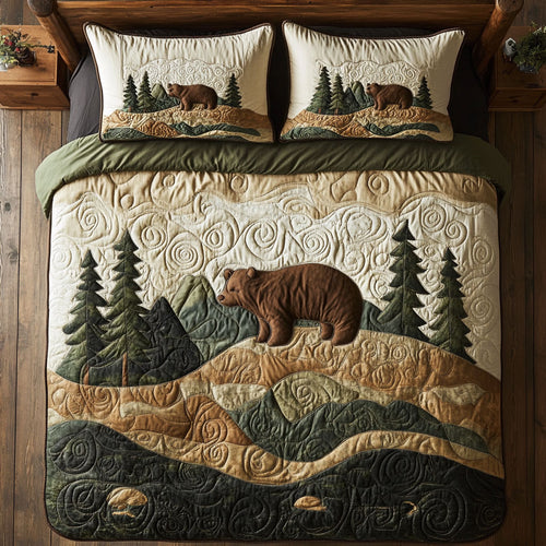 Brown Bear In Forest WY1202004CL Duvet Cover Set