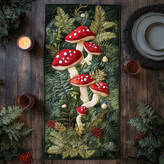 Mushroom Forest CW2605468CL Quilted Table Runner