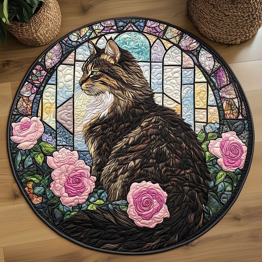 Elegant Feline WP2304008CL Quilted Round Mat
