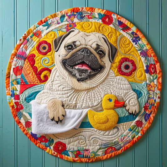 Mischievous Dog CQ1504001CL Quilted Round Mat
