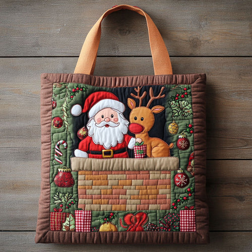 Santa Gift Drop WN1811064CL Quilted Tote Bag
