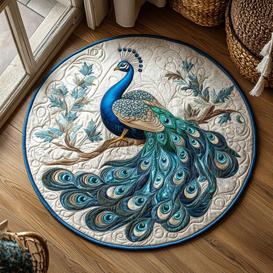 Majestic Peacock Bloom WY3006115CL Quilted Round Mat