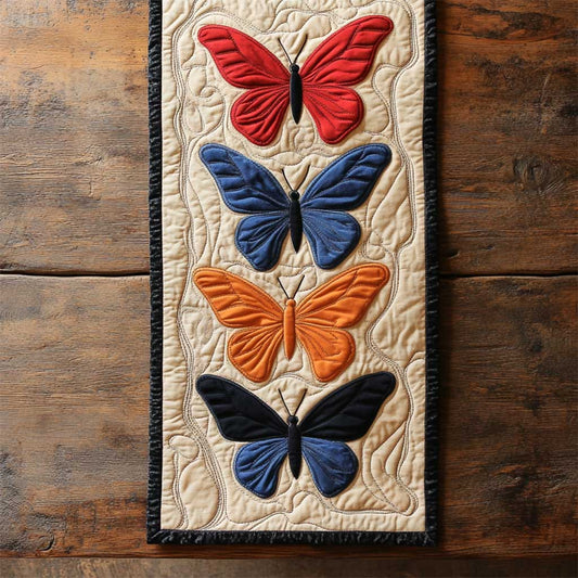 Golden Butterfly WN2804035CL Quilted Table Runner