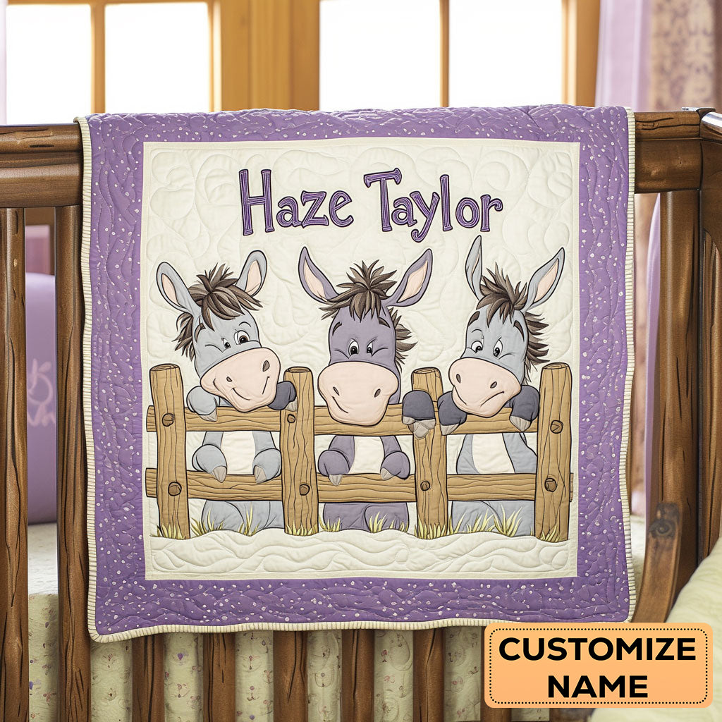 Donkey Buddies WN2807048CL Personalized Baby Quilt