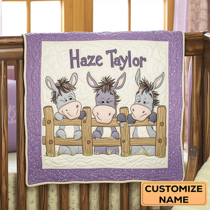 Donkey Buddies WN2807048CL Personalized Baby Quilt