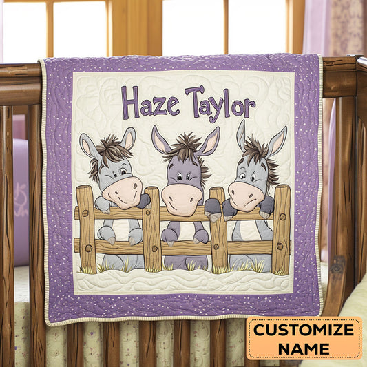 Donkey Buddies WN2807048CL Personalized Baby Quilt