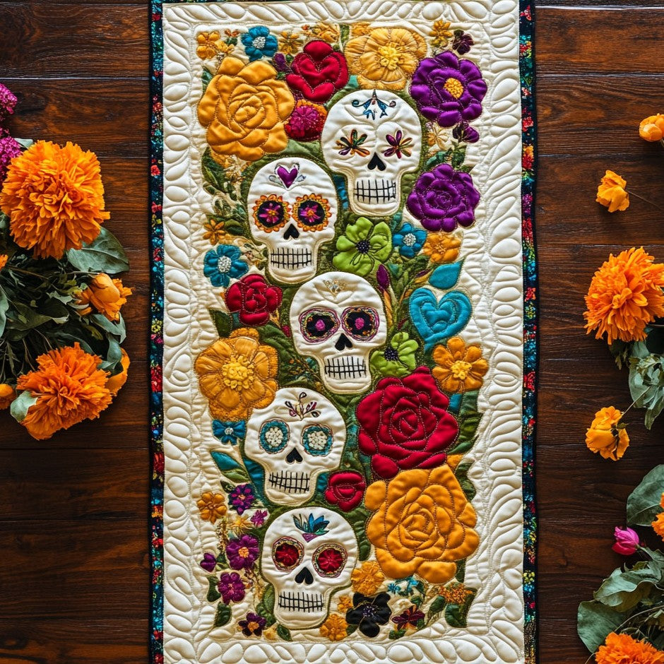 Floral Dead WY0506018CL Quilted Table Runner