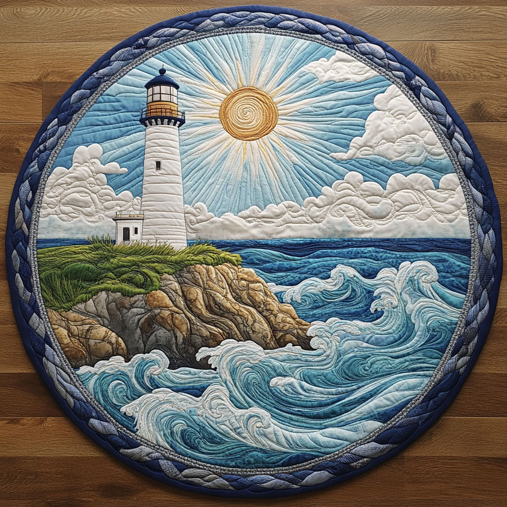 Lighthouse Sea WX2904026CL Quilted Round Mat