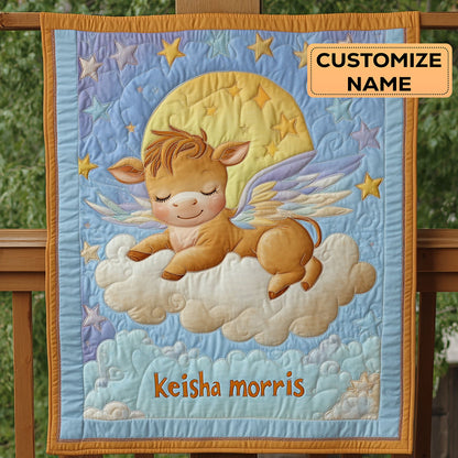 Luna Calf CP1807031CL Personalized Baby Quilt