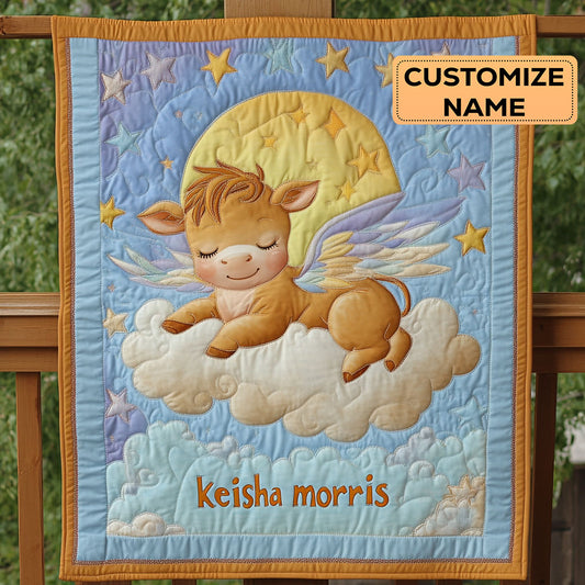 Luna Calf CP1807031CL Personalized Baby Quilt