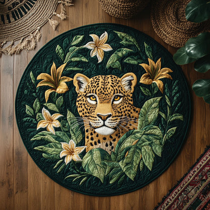 Lilies Leopard WY1107018CL Quilted Round Mat