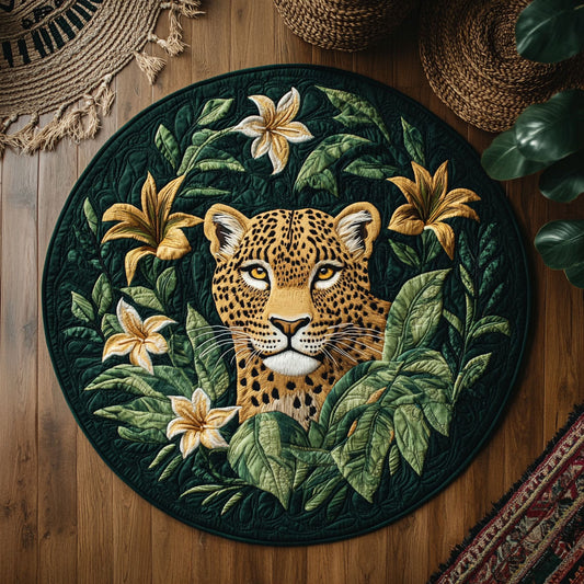 Lilies Leopard WY1107018CL Quilted Round Mat