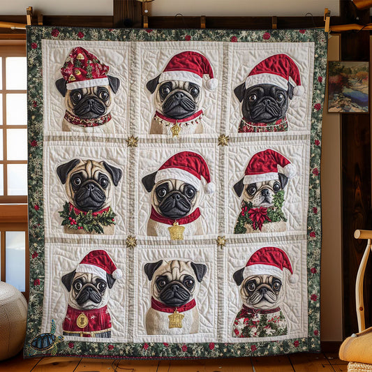 Festive Pugs WN1312005CL Quilt